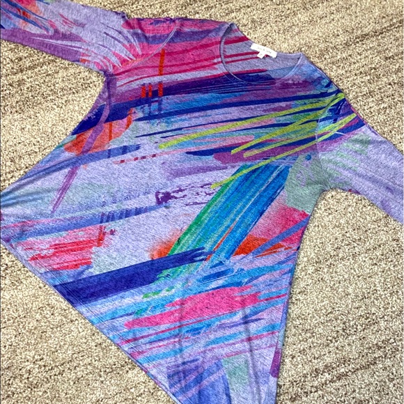 🔵 Spring/Summer Shirt, Purple brushed Jess & Jane, 3/4 sleeve , tunic, Easter - Picture 3 of 16